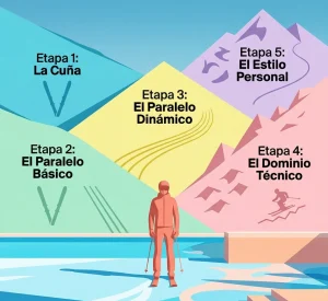 Lee más sobre el artículo Etapas de Aprendizaje en Esquí: Cómo Progresar de Forma Segura y Efectiva